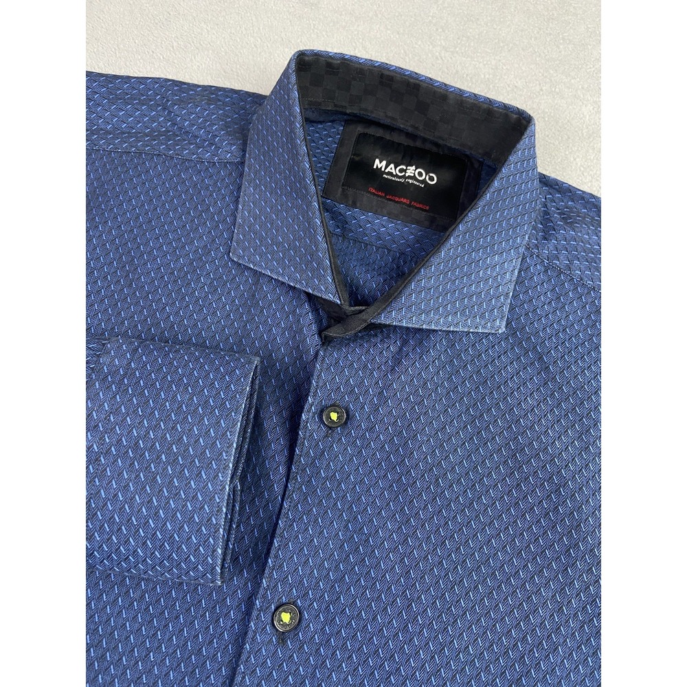 Maceoo Shirt Mens Blue 5 XL Einstein Arrowdown Geometric Italian Dress